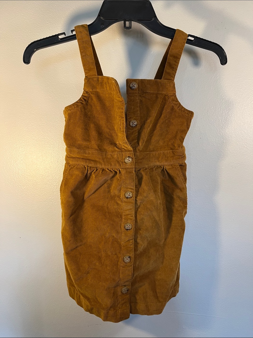 Crewcuts Mustard Yellow Corduroy Button-Front Pinafore